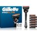 Gillette ProGlide Rasoir pour homme, 12 recharges avec 5 lames, authentique, avec bande lubrifiante avant et après pour un rasage et un confort incroyables, 1 paquet de recharge pour 30 rasages