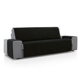 ECOMMERC3 Bankhoes voor 3-zitsbank, 160 x 220 cm, zwart, zacht, 100% gemaakt in Spanje