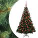 vidaXL Kunstkerstboom met Ballen 120 cm 150 LED's Warmwit