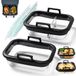 Omgoods - Glazen ovenschaal voor airfryer met deksel, 20 x 15 x 7 cm