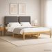 vidaXL Bedframe met gestoffeerd hoofdbord Whitewash en lichtgrijs