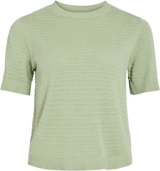 VILA VILOLLO gebreide top korte mouwen Smoke Green