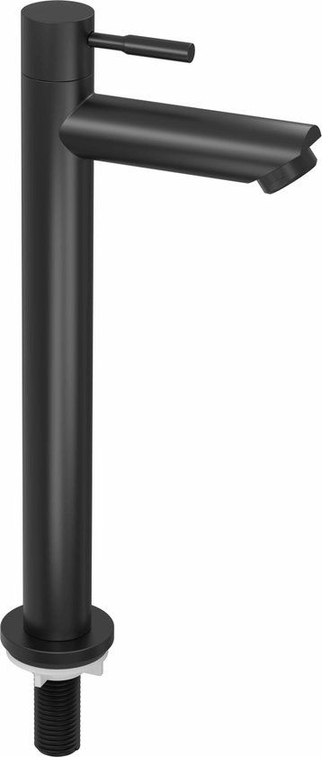INK Fonteinkraan Hoog Model Mat Zwart - Messing - 12.50 cm uitloop