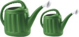 Hega Hogar Tuin gieters - 2x stuks - 7 en 3.7 liter - Donkergroen - Kunststof - Met sproeikop
