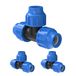 KIRCHHOFF Fitting T kunststof | 25 x 25 x 25 mm | voor HDPE buis | 3 stuks in set | zwart
