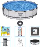Bestway Rond Steel Pro MAX Zwembad - 457 x 107 cm - Grijs