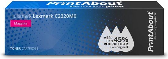 PrintAbout Toner C2320M0 Magenta | Geschikt voor Lexmark