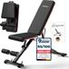 DH FITLIFE Halterbank, inklapbaar, verstelbaar, schuine bank & platte bank voor bankdrukken, rugtrainer en buiktrainer, trainingsbank, fitnessbank, multifunctioneel voor fitness en krachttraining