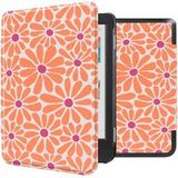 imoshion Design Slim Hard Case Bookcase voor de Kobo Clara Colour / BW - Orange Flowers Connect