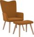 vidaXL Fauteuil avec repose-pieds velours marron