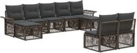 vidaXL - Tuinbank - Set - 9 - st - Grijs - poly - rattan