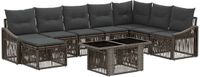 vidaXL - Tuinbank - Set - 9 - st - Grijs - en - Donkergrijs - poly - rattan