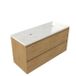 Saniclass Holz Pure Badkamermeubelset - 120x45x63cm - Dia marmeren wastafelblad gepolijst (wit) - zonder kraangat - 4 lades - mat eiken natural (hout) SW1420790/SW728219