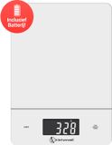 Kitchenwell Digitale Precisie Keukenweegschaal – Weegschaal Keuken - 1gr - 15kg – Tarra Functie - batterij - Wit