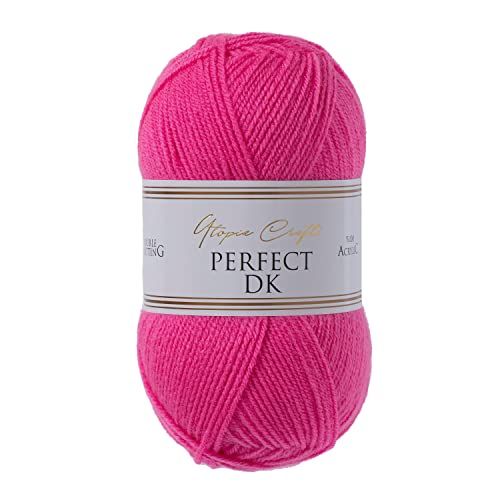 Utopia Crafts DK Double Knitting Yarn, 100g - Raspberry Rose