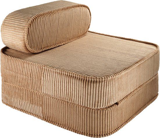Wigiwama Corduroy Flip Chair / Slaapfauteuil - 65x60x25cm - Toffee