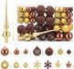 vidaXL Kerstballenset - 111 stuks - Bruin en goud - 6 cm - Polystyreen