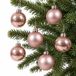 Decoris Kleine kerstballen - 54x st - lichtroze - D4 cm - glas - kerstversiering