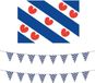 Merkloos Friesland decoratie pakket met Friese vlag en 2 vlaggenlijnen - Elfstedentoch/ Friesland versiering