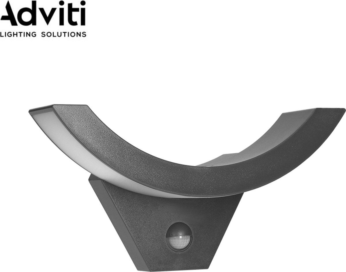 Adviti SPINEL LED Buiten Wandlamp - 10W - Antraciet - Bewegingssensor - IP54