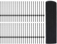 vidaXL - Gelast draadhek met palen - 100 x 0,6 m - PVC-Coated Staal - Grijs