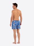 HOM Badeshorts Beach Boxer Colibris Blauw Gebloemd Heren L