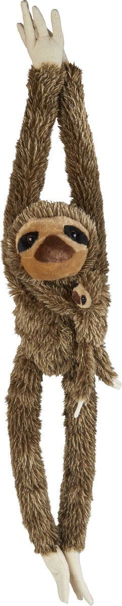 Ravensden Pluche knuffel hangende Luiaard met baby 90 cm - multi