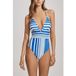 Maillot de bain Reiss Stripe à encolure nouée rayures bleues