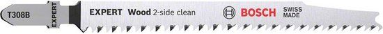 Bosch EXPERT Wood 2-side clean T308B decoupeerzaagblad, 2 stuks