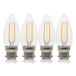 XQ-lite 4 x ampoule LED filament bougie 2W = 25W B22 clair 200lm blanc chaud 2700K