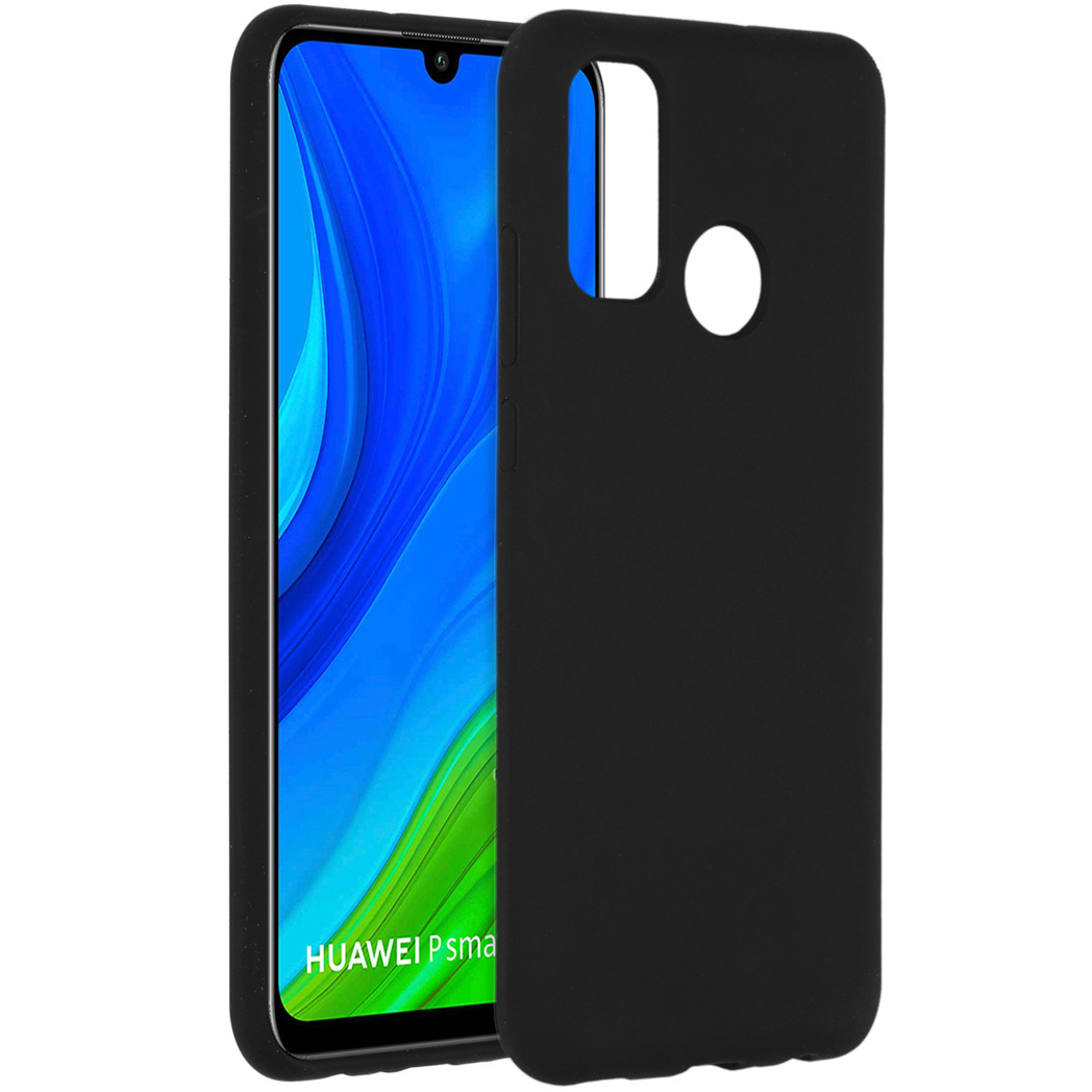 Accezz Liquid Silicone Backcover Huawei P Smart (2020) hoesje - Zwart