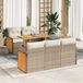 Maison Exclusive - Ensemble de meubles de jardin 6 pièces avec canapé et coussins, beige, en polyrotin et bois d'acacia
