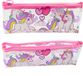 Lean Bac à crayons transparent pour filles avec des licornes - Fermeture éclair rose