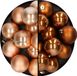 Merkloos / Sans marque Kaemingk B.V. Kunststof kerstballen 6 cm - 24 stuks - lichtbruin en bruin