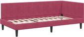 vidaXL Hoekbedframe Wijnrood 90 x 190 cm Fluweel