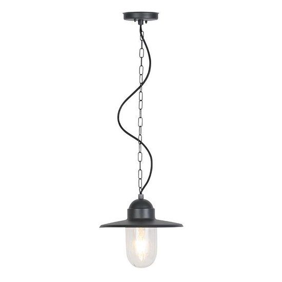 QAZQA Kansas - Industrial Outdoor Hanging Lamp - Dark Grey - E27