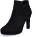 Tamaris Dames Enkellaarsje Zwart Textiel Ritssluiting Sleehak 3-4 cm