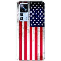 1001 coques Xiaomi Siliconen hoesje compatibel met Xiaomi Mi 12T, Xiaomi Mi 12T Pro Amerikaanse vlag
