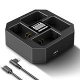 NEEWER 4-kanaals NP-FZ100 oplader compatibel met Sony A7 IV A9iii A1 A7R V A7Cii A6700 ZV-E1 FX3 FX30, 45W PD snel opladen NP-FZ100 batterijlader met batterijdisplay, 60W USB C PD-kabel, NW-Z4