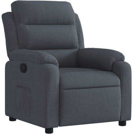 vidaXL Fauteuil verstelbaar fluweel donkergrijs