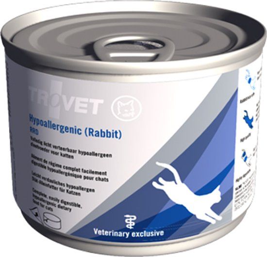 TROVET Hypoallergenic RRD (Rabbit) Kat - 24 x 200 gr blikjes