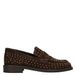Poelman Tika suède loafers met studs en print - donkerbruin