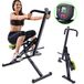 BAKAJI Total Body Tool Fitness Cardio Fitness Crunch borst schouders benen met verstelbare gevoerde zitting en LCD-display structuur van roestvrij staal inklapbaar