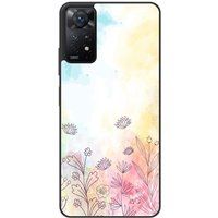 Xiaomi Redmi Note Watercolor flowers Verstevigd hoesje met sublimatie bedrukking