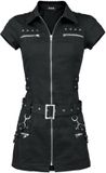 H&R London Black Zip Dress Dames Mini-jurk - zwart - XXL
