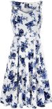 H&R London Blue Rosaceae Swing Dress Dames Midi-jurk