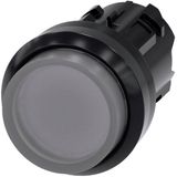 Siemens 3SU10010BB700AA0 3SU1001-0BB70-0AA0 Verlichte druktoets Kunststof frontring, Rond Knop Zwart, Helder 1 stuk(s)