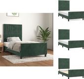 vidaXL Bedframe - zonder matras - 90x190 cm - fluweel - donkergroen