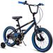 OEM BMX Vélo pour enfants 16 pouces noir et bleu avec roues stabilisatrices incluses
