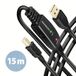 Axagon ADR-215B USB 2.0 A-M -> B-M active connecting/repeater cable 15m - Black